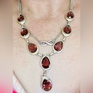 Sterling and gemstone necklace